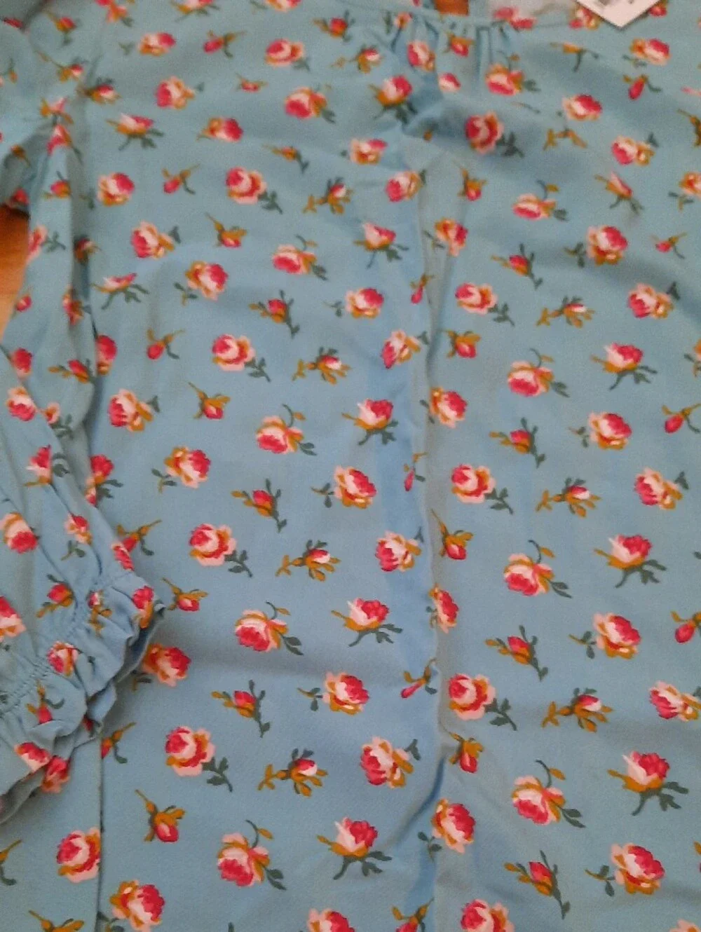 GAP Sz M Light Blue Floral Long Sleeve Dress Tunic MEDIUM girls